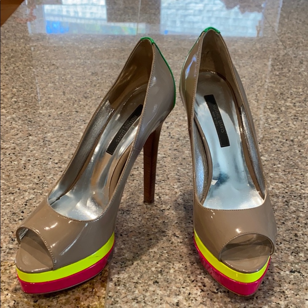 Neon color Ruthie Davis heels